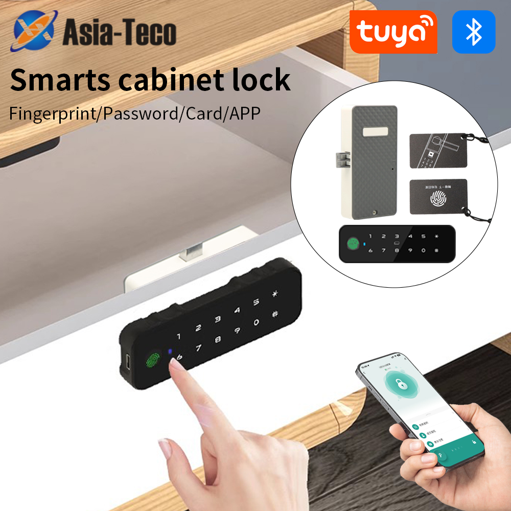 Woodworking Veneer - Tuya Bluetooth Smart Wood Cabinet Fingerprint