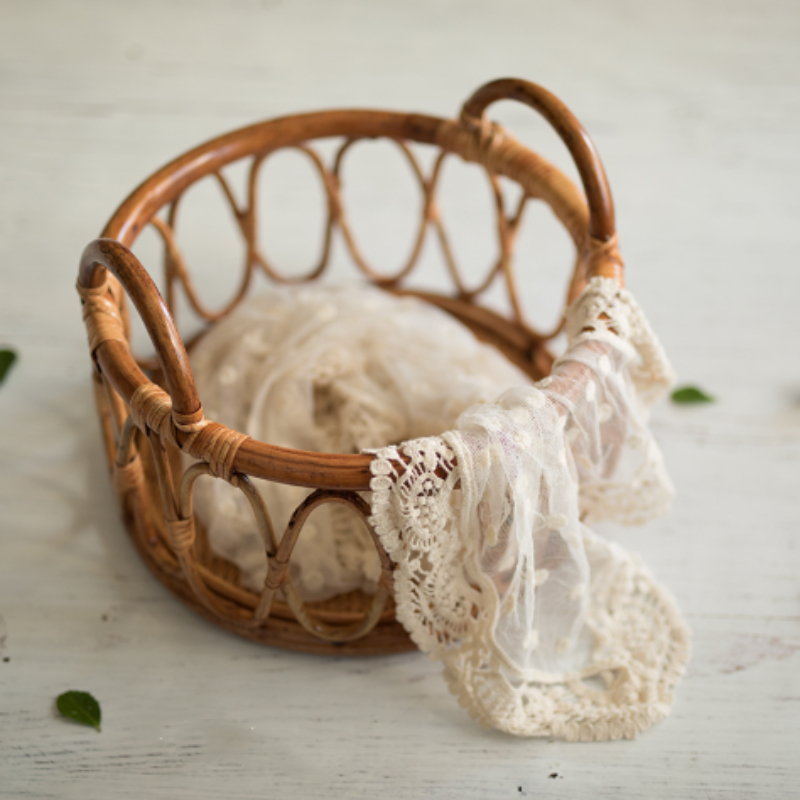 Woodworking Veneer - Baby Rattan Basket Newborn Photography Props