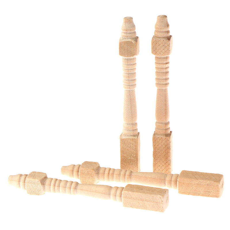 Woodworking Veneer - 4Pcs 1:12 Dollhouse Miniature Wooden Chair