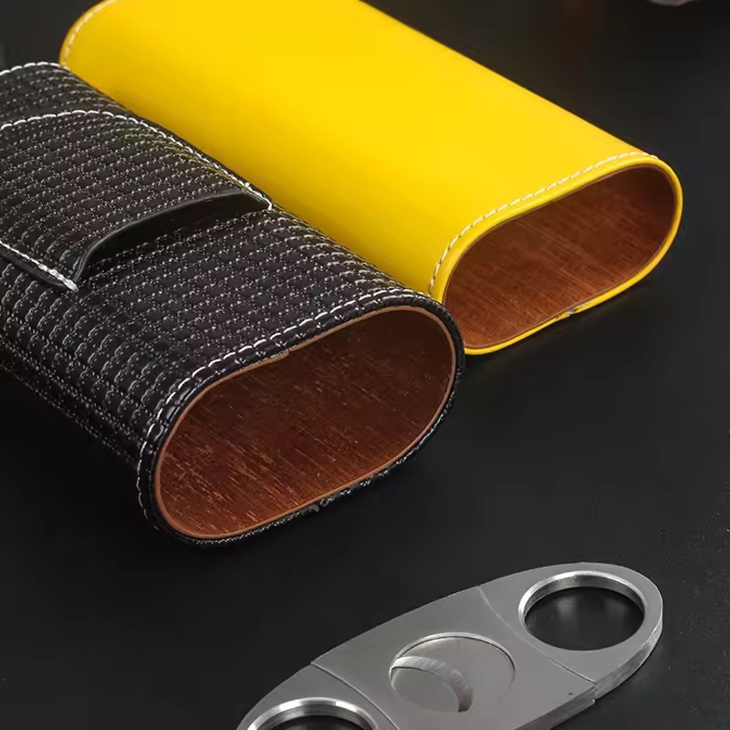 Portable Leather Cigar Humidor - Woodworking Veneer Cutter 评论和价格
