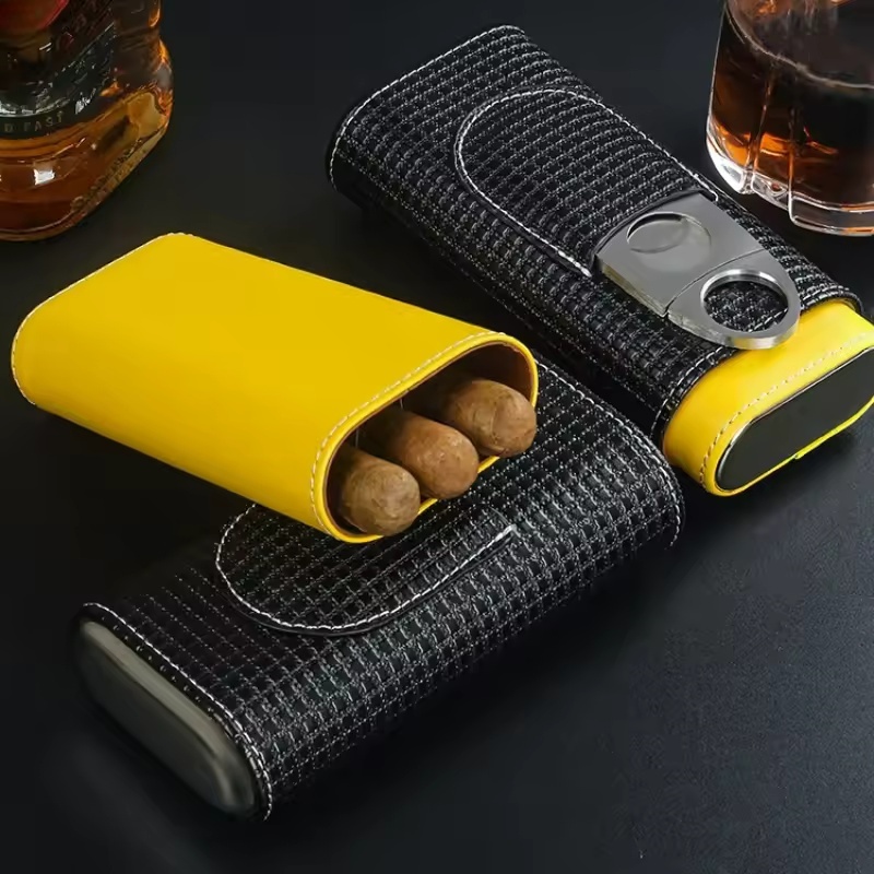 Portable Leather Cigar Humidor - Woodworking Veneer Cutter 评论和价格