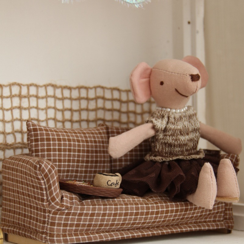 Vintage Miniature Sofa Plaid F - Woodworking Veneer 评论和价格