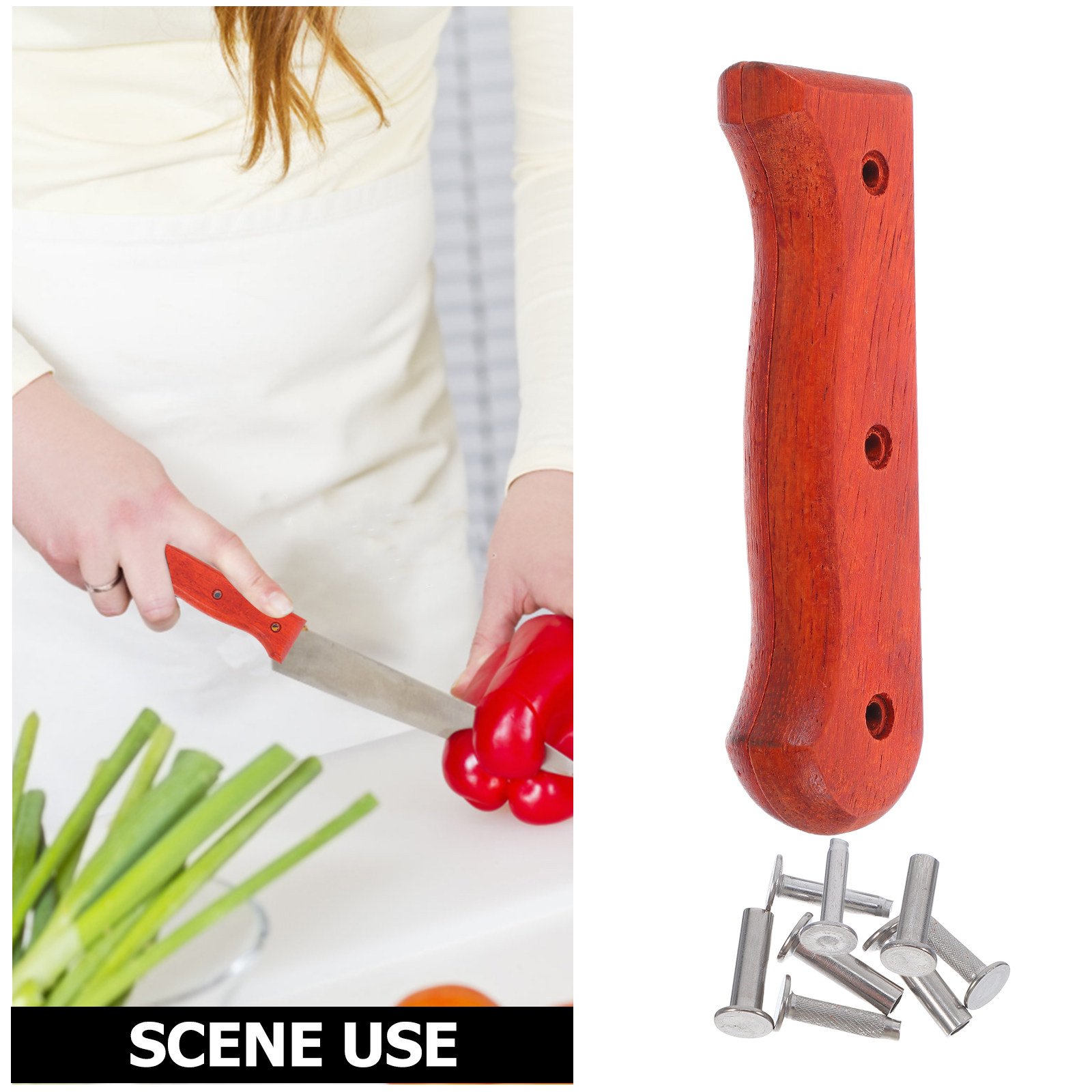 1Pair Red Pear Wood Knife Hand - Woodworking Kitchen Projects 评论和价格