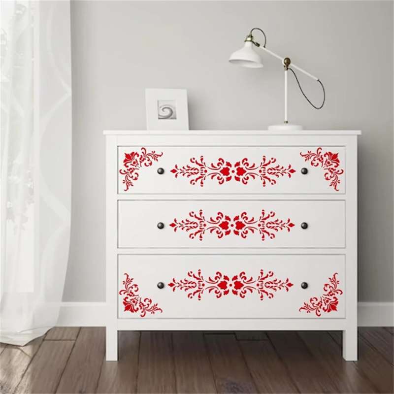 6Pcs Floral Corner Stencils fo - Woodworking Veneer 评论和价格